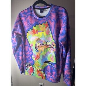 Bart Simpson Pull Over Sweater  Shirt  Mr. 1991 Inc & Miss Go SIZE LARGE